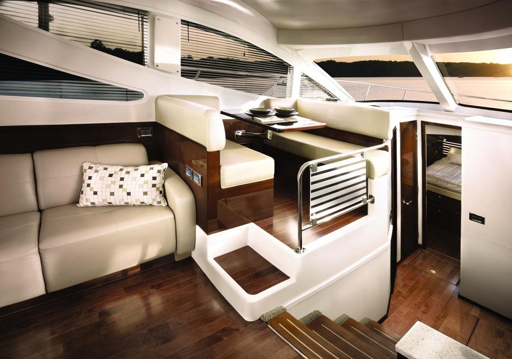 Attention to detail was obvious with the overall design and placement of the dinette. © Sea Ray Boats .